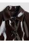 Brown shirt collar girl's leather-look jacket from güli̇s gi̇yi̇m - 3