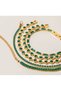 18K PVD Gold Plated Stainless Steel Emerald Party Bracelet Cubic Zirconia - 2