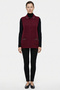 Women's Knitted Vest with Pockets and Buttons - Burgundy