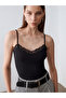 32770 Strappy Lace Detailed Athlete Top-Black - 3