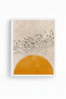 White Wooden Framed Abstract Bird Pattern Painting - Pastel Tones |   Huhu1277