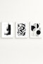 White Wooden Framed 3 Piece Set Painting Huhu425 - Triple Painting Set White Frame