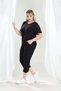 Women's Short-Sleeved Capri T-Shirt with Lycra Stone Detail Viscose Combed Cotton Set - 7