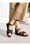 Kendal Black Buckle Detailed Women's Sandals - 5