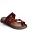 U390959503 Burgundy Genuine Leather Women's Slippers - 6