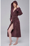 Women's Hooded Collar Pyramid Bamboo Cotton Soft Absorbent Luxury Bathrobe - 3
