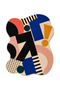 Sdt Pop-Art Modern Abstract Geometric Patterned Multi-Color Asymmetrical Woven Base Decorative Carpet Sdt1504