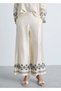 Wideleg Trousers with Embroidery on the Leg