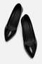 Women's Stiletto Shoes; Black Wrinkled - 5