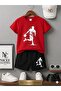 Summer Children's T-Shirt Shorts Unisex (White Ball Playing Man)