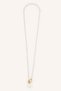 Women's Gold Color Pearl Chain Steel Necklace H2707Axns