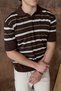 Men's Polo Neck Striped Knitwear T-shirt - 3