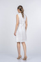 Women's Summer White Vanessa Front Buttoned Belted Linen Dress Stylish Daily Comfortable 50400 - 3