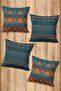 Digital Printed Soft Textured 4-Piece Throw Pillow Cover Set Krl0105 - 2