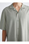 Nevavm Comfortable Fit Resort Collar Short Sleeve Linen Blend Men's Shirt with Difference - 5