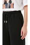 Women's Black Color Oversize Comfortable Combed Cotton Shorts with Side Pockets - 5