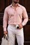 Bogota white salmon thin vertical striped regular comfortable fit shirt