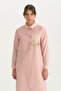Sea Shell Detailed Shirt Collar Lyocell Tunic - Pink - 2