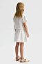 Girl's 4-8 Years Old Stoned Bow Detailed Linen Skirt Set White - 2