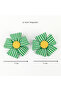 Handmade Fluffy Checkered Double Flower Buckle Set - 2