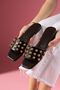 Virella Brown Wrinkled Patent Leather Troc Women's Daily Slippers - 3