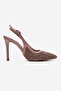 Women's Pink Straw Weave Detailed Slingback 9 Cm. Thin High Heel Shoes Stiletto - 2