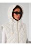 Women's Hooded Lined Quilted Puffer Vest - 5