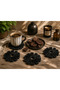 Design Black Flower Coaster Set (4 Pieces)