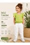 Jacquard Woven Blouse and Denim Pants Girls' 2-Piece Set