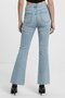 Women Cropped Fit Embellished Stretchable Flare Jeans, Light Blue - 4