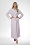Plus Size Women's Dressing Gown Buttoned Pajamas and Short Sleeve Nightgown Set - 5