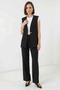 Women's V-Neck Black Two-Piece Set - 4