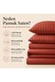 100% Cotton Satin Striped Double Duvet Cover Set - Tile - 2
