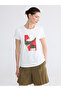 Original Oval Collar Printed Women's T-Shirt