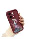 Oppo Reno 14 Pro 5g Compatible Case Camera Protector Burgundy Silicone Couple Phone Case Girl Pattern - 2