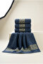 100% Cotton Set of 4 Greek Patterned Hand and Face Towels 50X90 cm - 3
