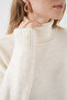 Women's Turtleneck Oversize Knitwear Ecru Sweater - 6