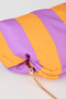 Women's River Lilac-Yellow Striped Lined Bag with Removable Chain Strap Hand and Shoulder Bag - 3
