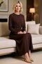 Women Maxi Shift Dress Crew Neck Long Sleeve Aerobin Woven Unlined Elegant Cut Daily Casual - 3