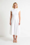 Women's Plus Size Midi Length Skater Cut Crew Neck Short Sleeve Crepe Woven Dress Casual Comfortable - 4