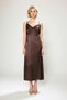 Women's Slip Dress V-Neck Thin Straps Satin Woven Maxi Length Sleeveless Elegant Unlined Cut Daily Casual - 4