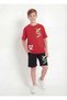 Round Neck X White Print Detailed Summer Boys' Top and Bottom Set - 2