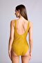 Regular Fit Wrinkled Textured Yellow Swimsuit G4635Ax26Sm - 4