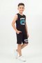 Round Neck, Strappy Sleeves, Print Detailed Summer Boys' Top and Bottom Set - 2