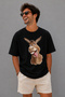 Funny Donkey Character Printed Unisex Oversize T-Shirt – Cotton Crew Neck Casual T-Shirt