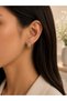 Stone Detailed Gold Hoop Earrings |   Sparkling Stylish Women's Earrings |   Daily and Special Occasion Use - 2