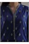 Navy blue embroidered Shalwar Kameez Pakistani suit, fully stitched, Traditional suit, fits size Medium - 4
