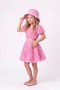 Babyaden Rose Embossed Floral Textured Crop Top & Skirt with Hat Girls' Set - 2