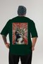 For the Love of Cats 60 Cats Printed Green Oversize T-Shirt 100% Cotton Unisex Cat Lover Premium Design - 2