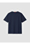 Navy Blue Loose Fit Men's T-Shirt - 7